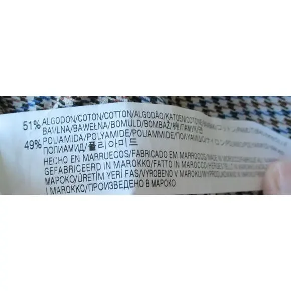 Zara Women's Multi Color Checked Mid Rise Tapered Leg Dress Pants Size Large - Picture 8 of 8